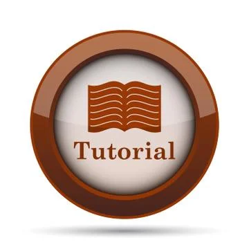 Tutorial icon. Internet button on white background. . Illustrazione stock