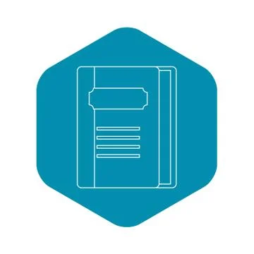 Tutorial icon, outline style Stock Illustration