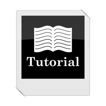 Tutorial icon within a photo on white background. Stockillustratie