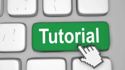 Tutorial keyboard key from top view angle Stock Illustration