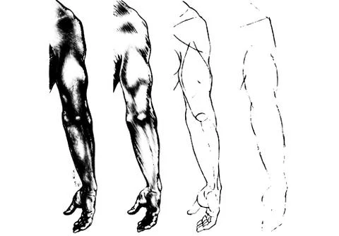Tutorial lesson drawing male hand with a pencil. Illustrazione stock