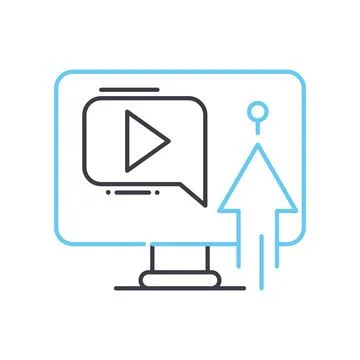 Tutorial line icon, outline symbol, vector illustration, concept sign Illustrazione stock