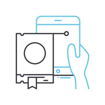 Tutorial line icon, outline symbol, vector illustration, concept sign Illustrazione stock