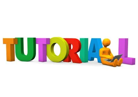 Tutorial manikin laptop Stock Illustration