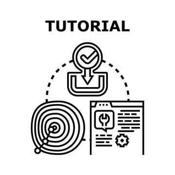 Tutorial online learning course development process Stock Illustration