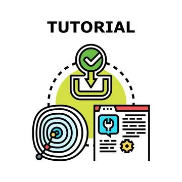 Tutorial online learning course development process Stock Illustration