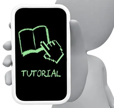 Tutorial Online Means Learn Internet And Tutoring 3d Rendering Illustrazione stock