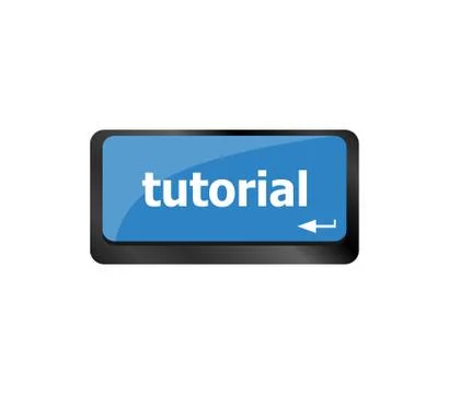 Tutorial or e learning concept with key on computer keyboard Illustrazione stock