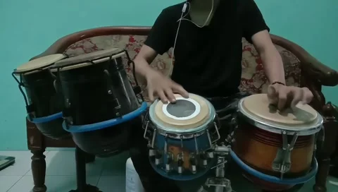 Tutorial on playing Indonesian musical instruments  (koplo dangdut) Stock Footage 220877768