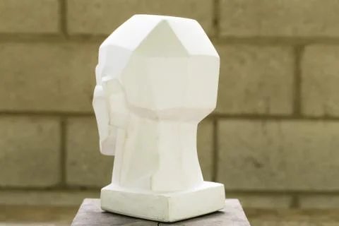 Tutorial primitive plaster head model. Stock Photos