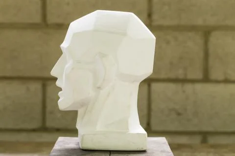 Tutorial primitive plaster head model. Fotos Stock