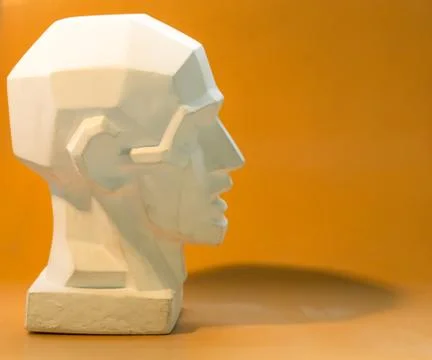 Tutorial primitive plaster head model. Stock Photos