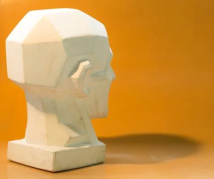 Tutorial primitive plaster head model. 스톡 사진