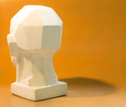 Tutorial primitive plaster head model. Stock Photos