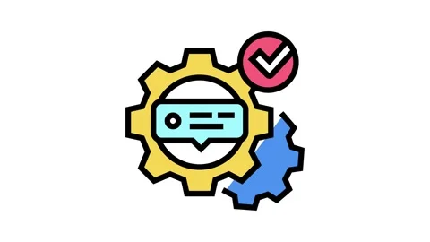 Tutorial processing color icon animation Stock Footage 225014760