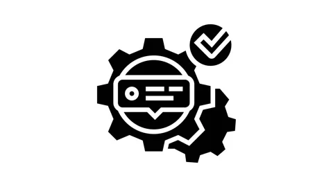 Tutorial processing glyph icon animation Stock Footage 224835844