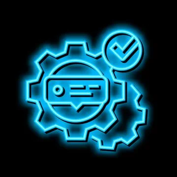 Tutorial processing neon glow icon illustration Stock Illustration