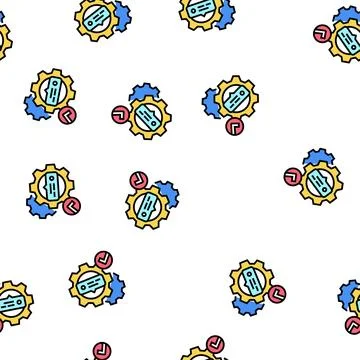 Tutorial processing vector seamless pattern Illustrazione stock
