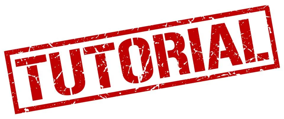 Tutorial red grunge square vintage rubber stamp Stock Illustration