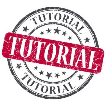 Tutorial red grunge textured vintage isolated stamp Stock Illustration
