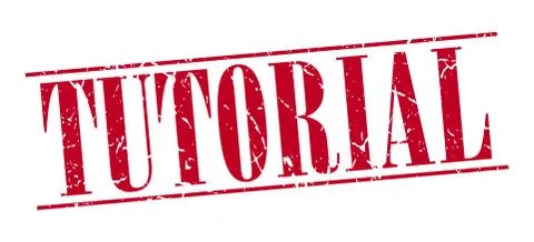 Tutorial red grunge vintage stamp isolated on white background Ilustración de archivo