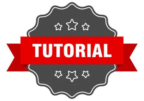 Tutorial red label. tutorial isolated seal. tutorial Illustrazione stock