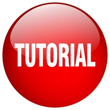 Tutorial red round gel isolated push button Stockillustratie