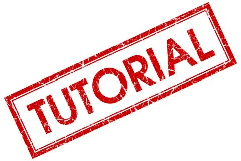 Tutorial red square grungy stamp isolated on white background Stock Illustration