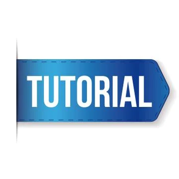Tutorial ribbon vector blue イラスト素材