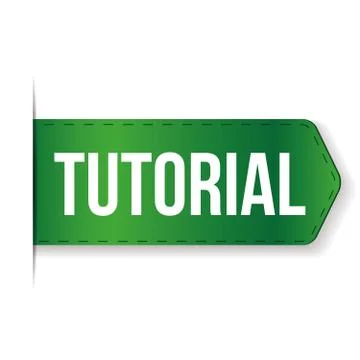Tutorial ribbon vector green Stock Illustration
