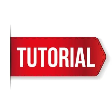 Tutorial ribbon vector red Stock Illustration