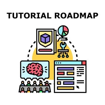 Tutorial roadmap planning development process vector icon concept 스톡 일러스트