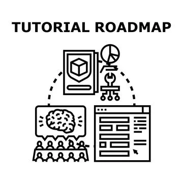 Tutorial roadmap planning development process vector icon concept Stock Illustration