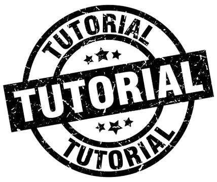 Tutorial round grunge black stamp Stock Illustration