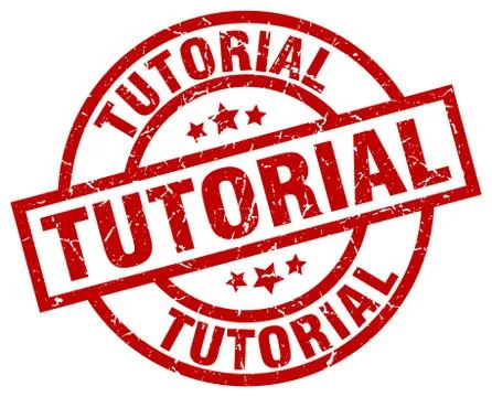 Tutorial round red grunge stamp Stock Illustration