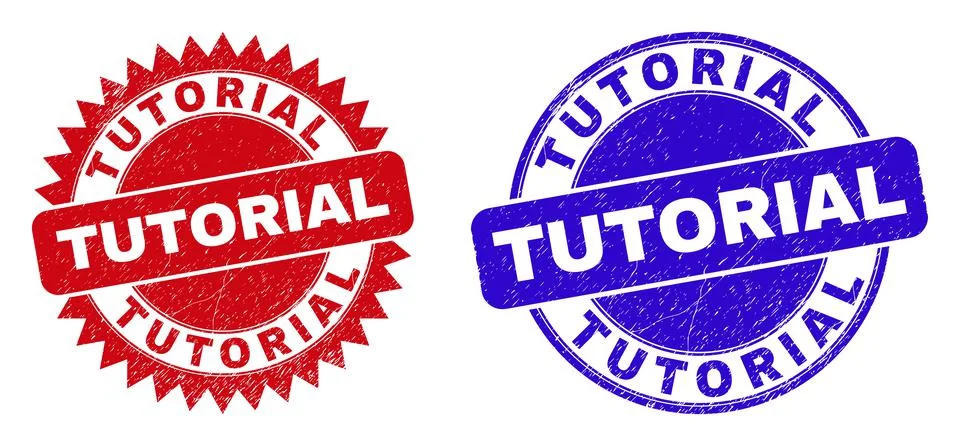 TUTORIAL Rounded and Rosette Stamps with Distress Surface Stock Illustration