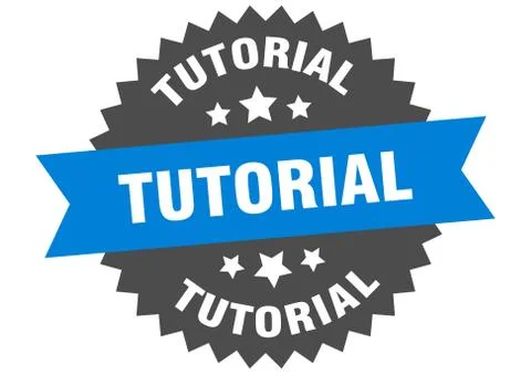 Tutorial sign. tutorial blue-black circular band label Illustrazione stock