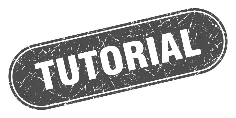 Tutorial sign. tutorial grunge black stamp. Label Stock Illustration