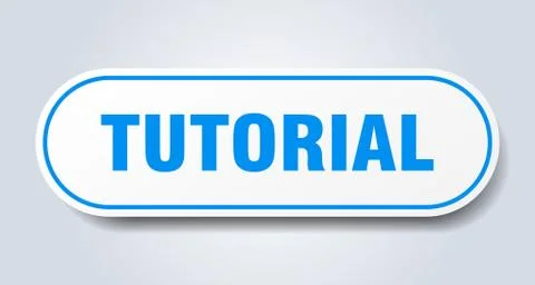 Tutorial sign. tutorial rounded blue sticker. tutorial Stockillustratie