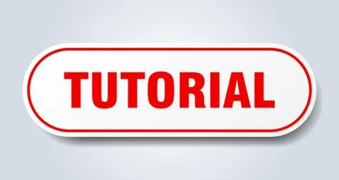 Tutorial sign. tutorial rounded red sticker. tutorial Stock Illustration