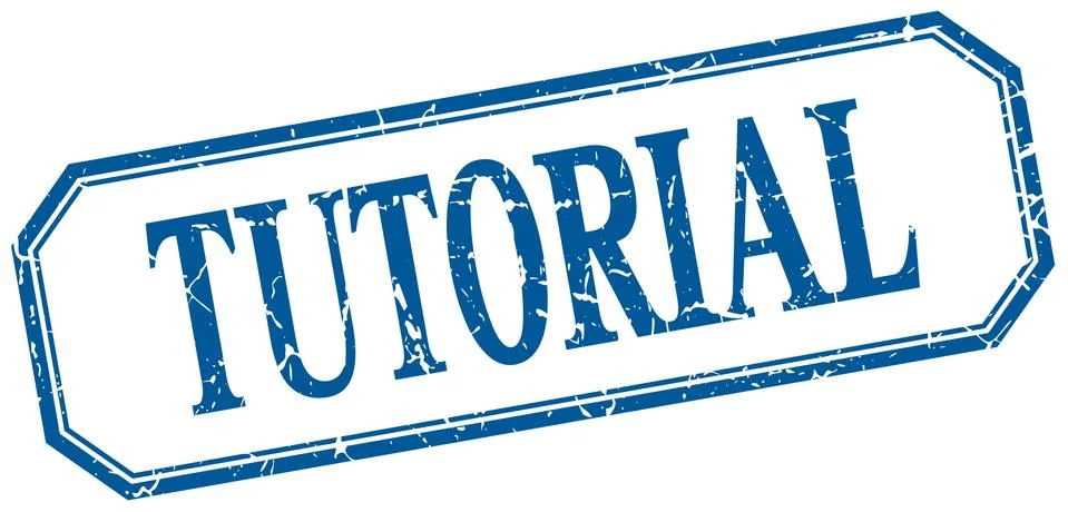 Tutorial square blue grunge vintage isolated label Stock Illustration
