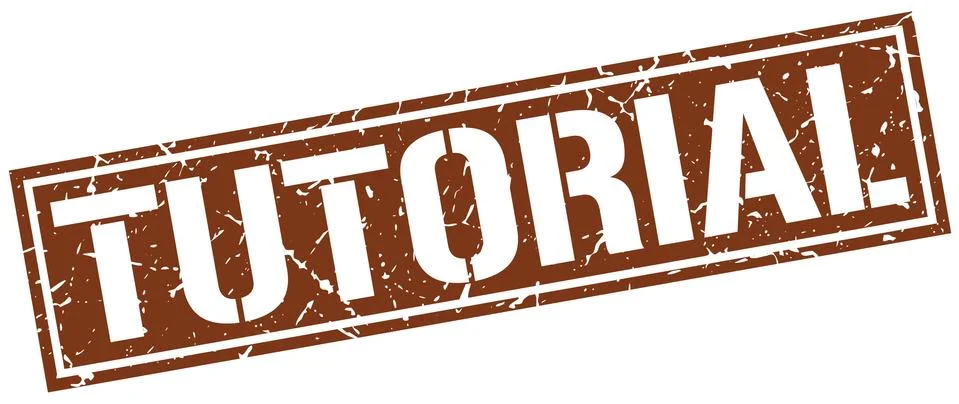 Tutorial square grunge stamp Stock Illustration