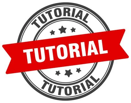 Tutorial stamp. tutorial label on transparent background. round sign 库存插图