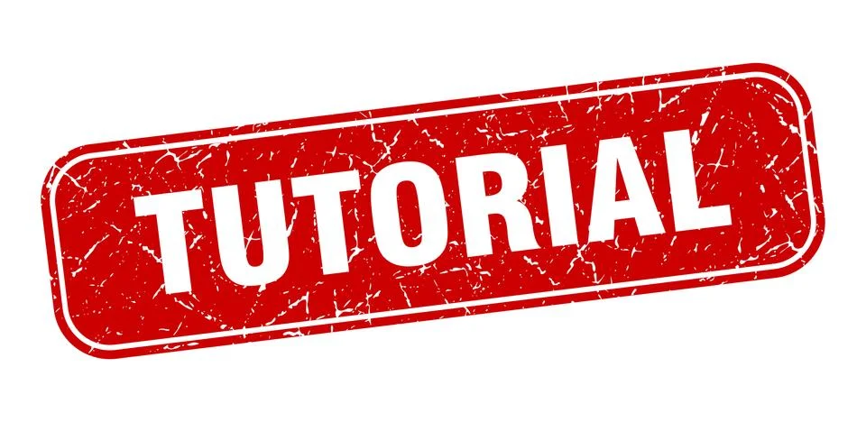 Tutorial stamp. tutorial square grungy red sign. Stock Illustration