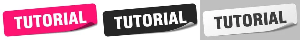 Tutorial sticker. tutorial sticker set on white background 库存插图