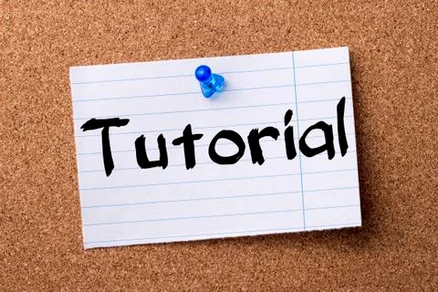 Tutorial - teared note paper pinned on bulletin board Foto stock