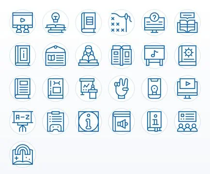Tutorial Vector Icon Toolkit featuring 25 Display Perfect Retina Ready Regu.. Stock Illustration