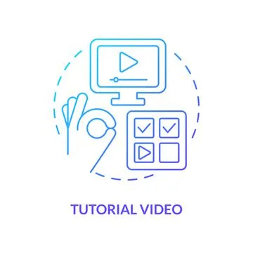 Tutorial video blue gradient concept icon 스톡 일러스트