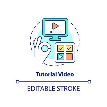 Tutorial video concept icon 库存插图