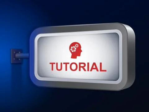 Tutorial word on billboard Ilustração Stock